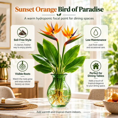 🕊️✨Hydroponic bird of paradise🌱🌸 A Little Bulb, A Beautiful Bloom — Nature’s Best Therapy!