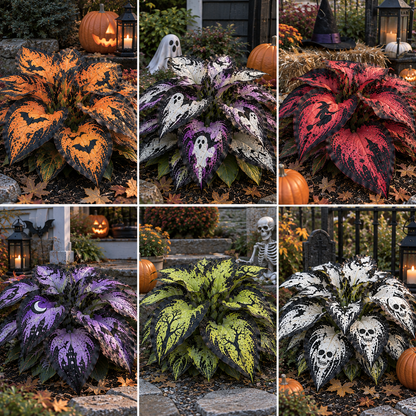 🎃👻 Halloween Haunted Hosta Bulbs – 6 Spooky Foliage Designs for a Magical Halloween Garden