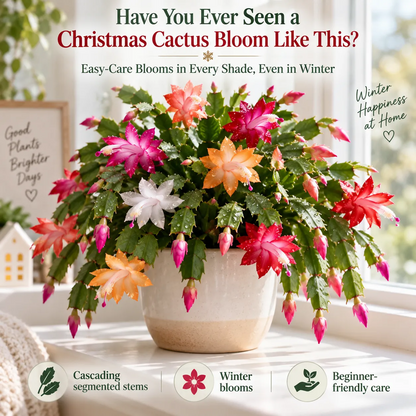 🦀Mix Colors Schlumbergera Bulbs– Easy Care Blooms in Every Shade, Even in Winter ❄️🌈