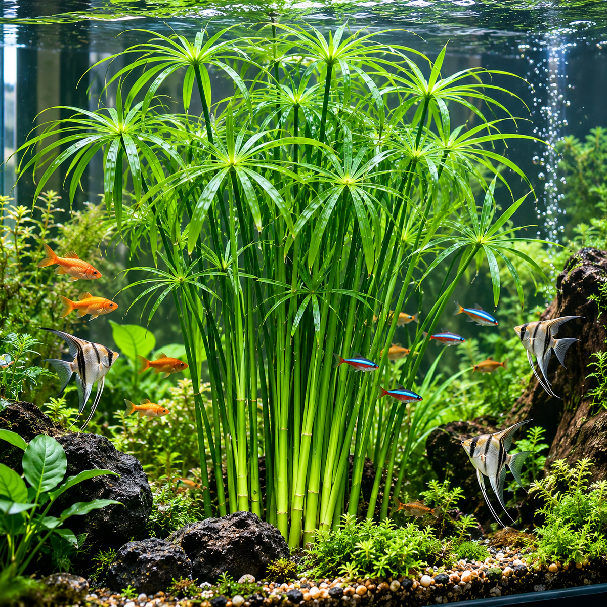 🌿Water Bamboo Bulbs-Hydroponic Umbrella Plant 💦 Natural Water Purifier for Aquariums, Turtle Tanks & Ponds