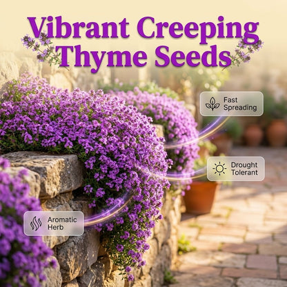 🌸✨ Creeping Thyme Seeds for a Stunning Multi-Color Ground Cover!  🌿Turn Your Garden into a Colorful Flower Carpet!🌺