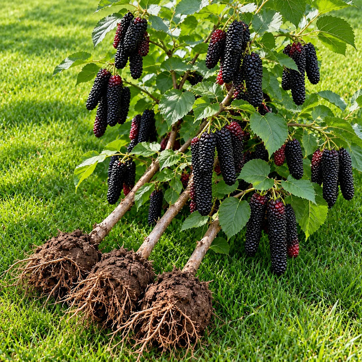 ❤️🖤🍇 Rare Giant Red & Black Mulberry Tree Saplings🌳Grow Extra-Long, Sweet & Juicy Fruit Right in Your Backyard!