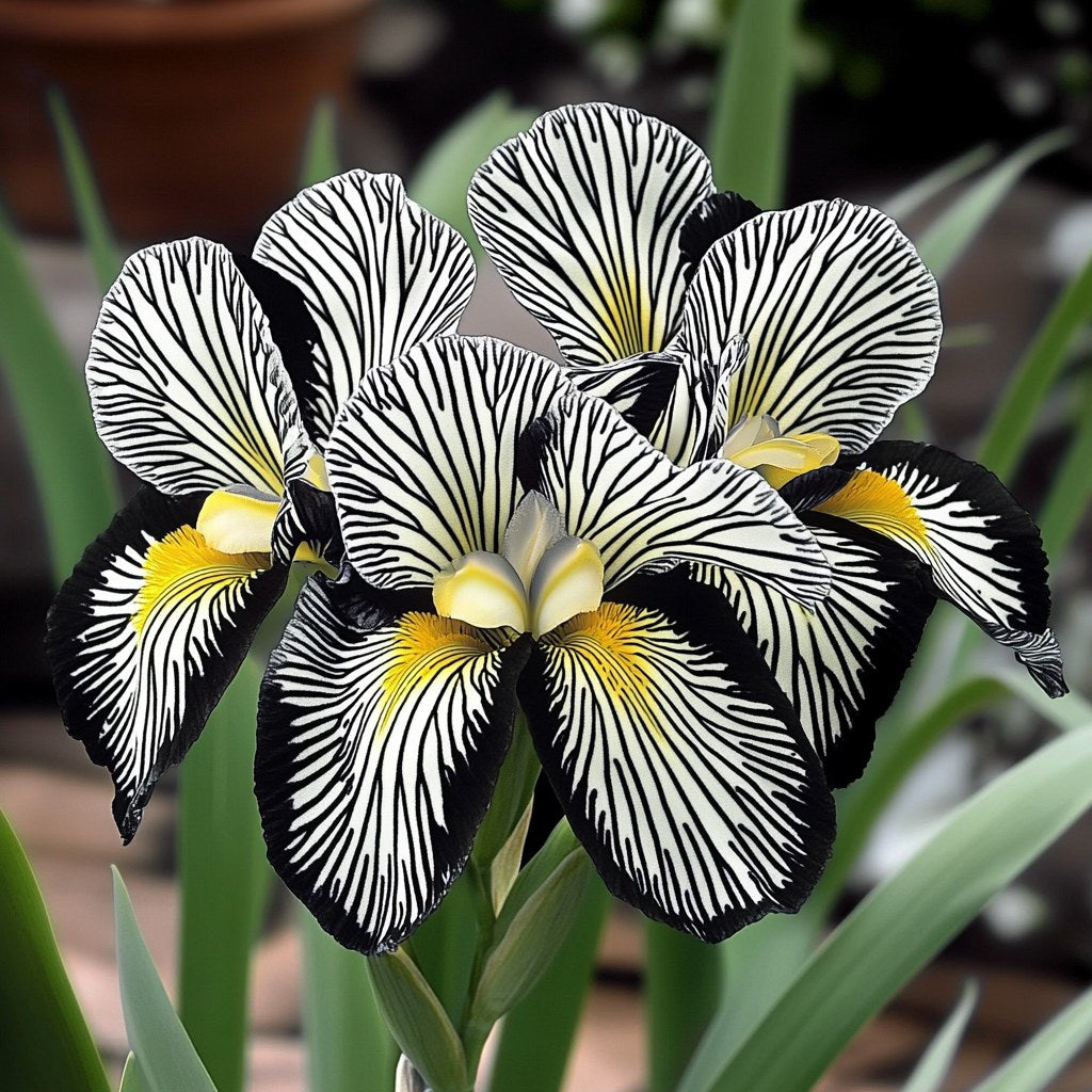 💐Zebra Stripes Iris (Iris Germanica) – A Bold, Striped Beauty