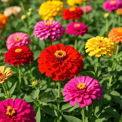 🦋 Easy Double Zinnia Seeds – Massive Colorful Blooms in Just Weeks 🌸✨