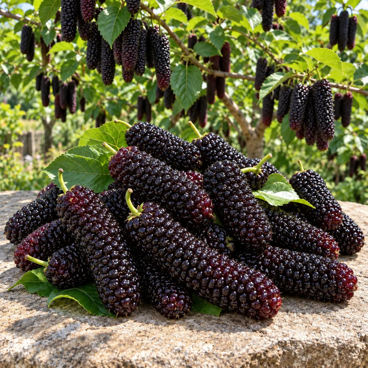 ❤️🖤🍇 Rare Giant Red & Black Mulberry Tree Saplings🌳Grow Extra-Long, Sweet & Juicy Fruit Right in Your Backyard!