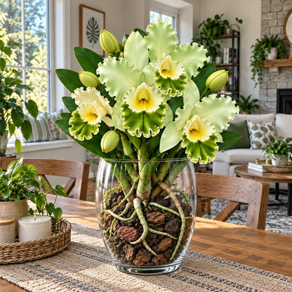 💎 Rare Ruffled Cattleya Orchid Rooted Pseudobulbs – Giant Exotic Blooms🌸