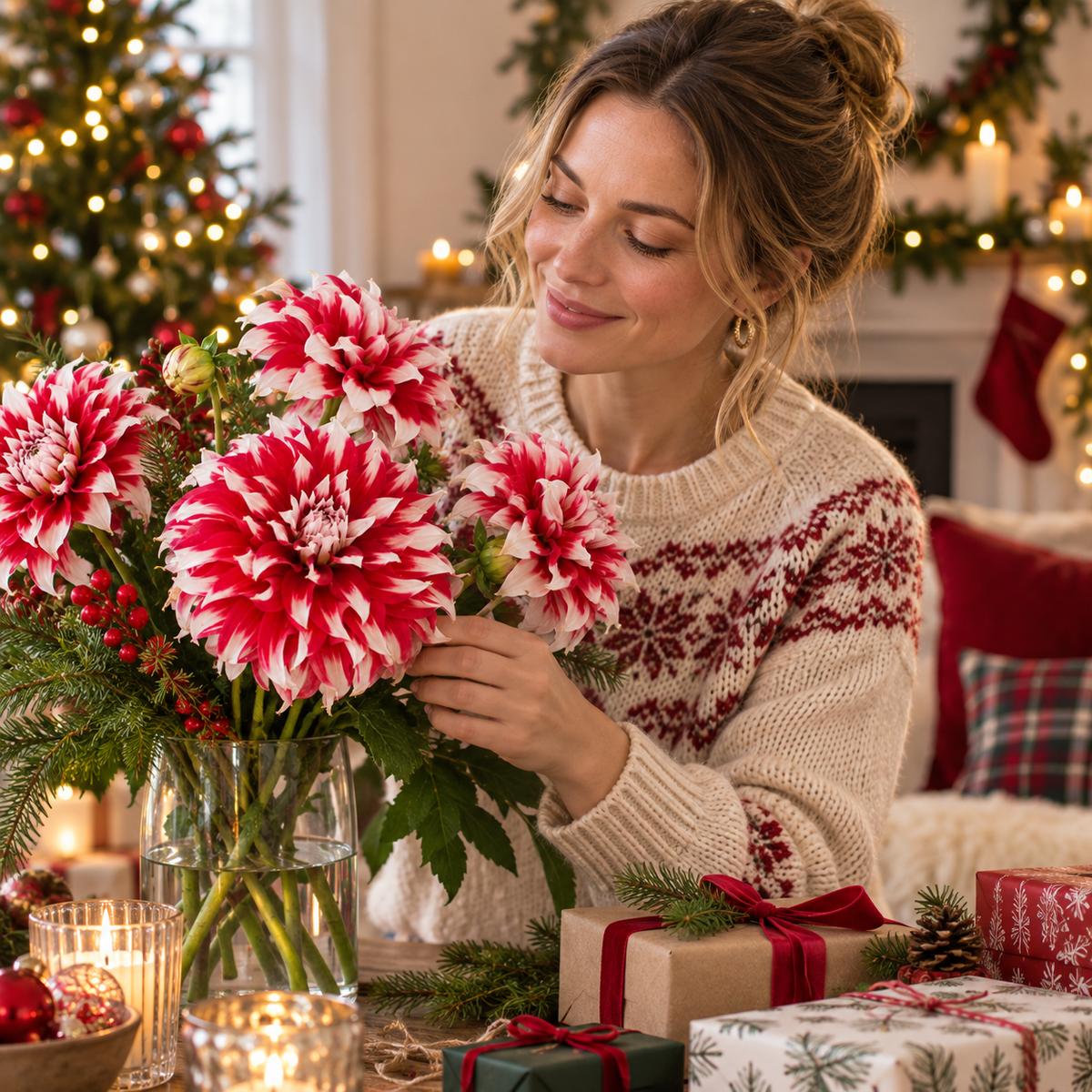🎅 Rare Santa Claus Dahlia Bulbs – Christmas Magic in Your Garden 🌸🎄