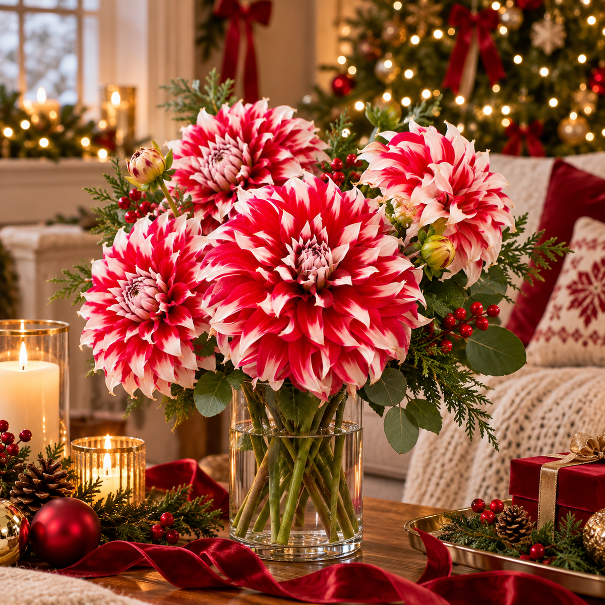 🎅 Rare Santa Claus Dahlia Bulbs – Christmas Magic in Your Garden 🌸🎄