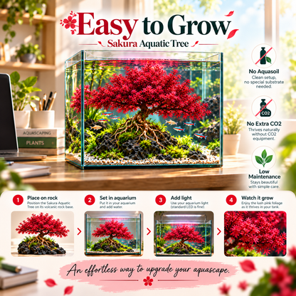 🔥 Crimson Sakura Aquatic Tree Bulbs🌿 Grow a Fiery Underwater Mini Forest