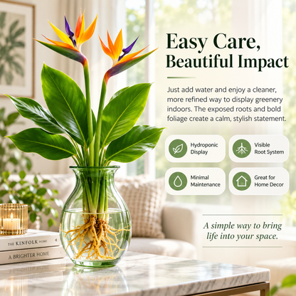 🕊️✨Hydroponic bird of paradise🌱🌸 A Little Bulb, A Beautiful Bloom — Nature’s Best Therapy!