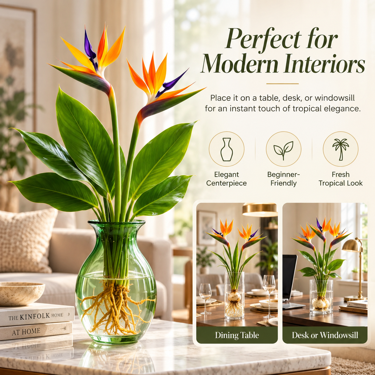 🕊️✨Hydroponic bird of paradise🌱🌸 A Little Bulb, A Beautiful Bloom — Nature’s Best Therapy!