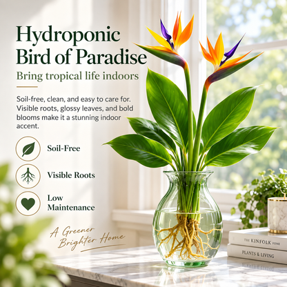 🕊️✨Hydroponic bird of paradise🌱🌸 A Little Bulb, A Beautiful Bloom — Nature’s Best Therapy!