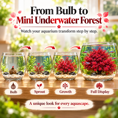 🔥 Crimson Sakura Aquatic Tree Bulbs🌿 Grow a Fiery Underwater Mini Forest