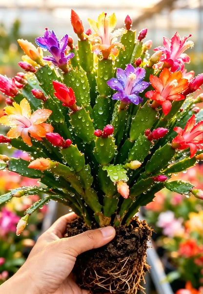 🦀Mix Colors Schlumbergera Bulbs– Easy Care Blooms in Every Shade, Even in Winter ❄️🌈