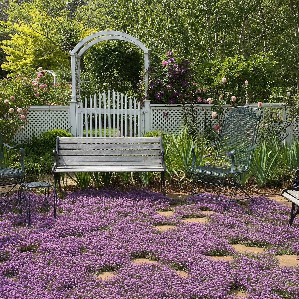 🌸✨ Creeping Thyme Seeds for a Stunning Multi-Color Ground Cover!  🌿Turn Your Garden into a Colorful Flower Carpet!🌺