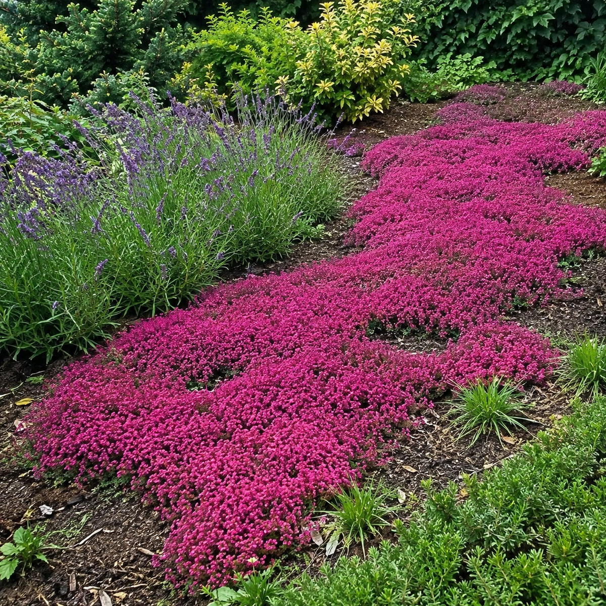 🌸✨ Creeping Thyme Seeds for a Stunning Multi-Color Ground Cover!  🌿Turn Your Garden into a Colorful Flower Carpet!🌺